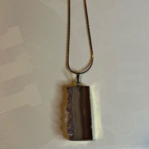 Amethyst Geode Slice Necklace